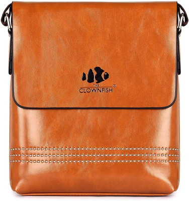 

The Clownfish Men & Women Casual, Formal Brown Leatherette Sling Bag