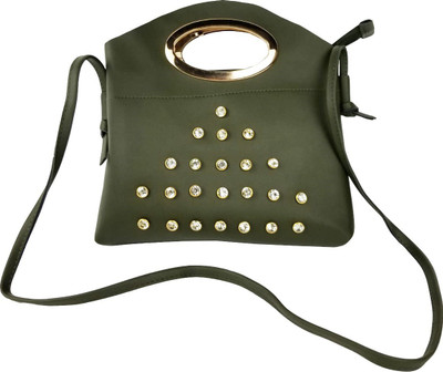 

Lelys Women Casual, Evening/Party Green PU Sling Bag