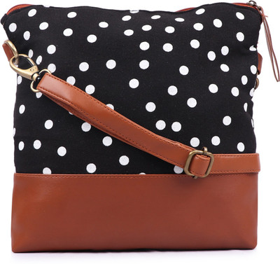 

Suprino Women Casual Black Canvas Sling Bag