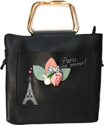 

krazycat Women Evening/Party, Casual Black PU Sling Bag