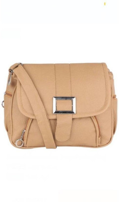 

RANDA FASHION Women Casual Beige PU Sling Bag