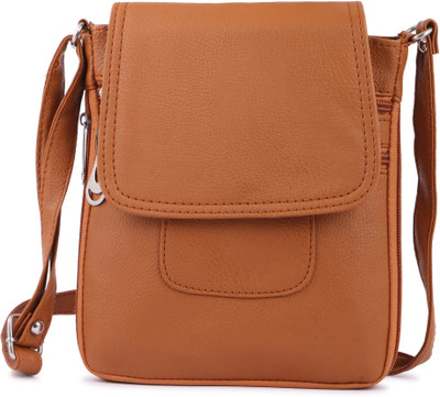 

GLORIST Women Casual Tan Leatherette Sling Bag