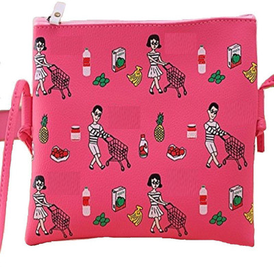 

Aeoss Women Casual Pink Synthetic Leather Sling Bag