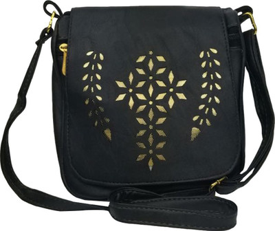 

Lelys Women Casual Black PU Sling Bag
