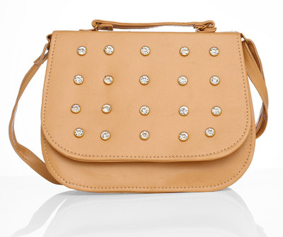 

Lady Queen Women Casual Beige PU Sling Bag