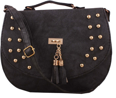 

Awis Women Evening/Party, Casual Black Cotton Sling Bag
