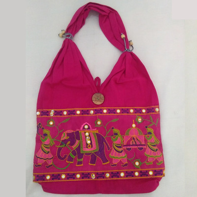 

Meerwal Women Casual Pink Cotton Shoulder Bag