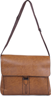 

QT Sizzling Women Casual Brown Polyester Sling Bag