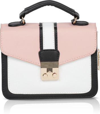 

Fiona Trends Women Casual Pink, White PU Sling Bag