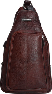 

Tan Ritcher Men & Women Casual, Formal Brown Genuine Leather Sling Bag