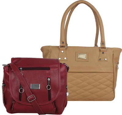 

Element Cart Women Evening/Party Maroon, Brown PU Sling Bag, Brown;maroon