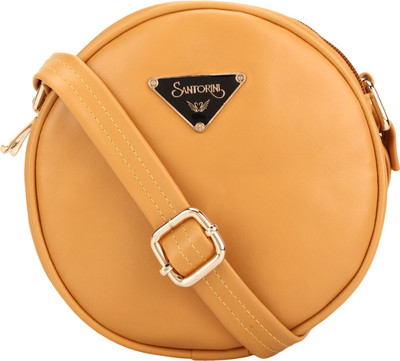 

BumBart Collection Men & Women Evening/Party Tan PU Sling Bag