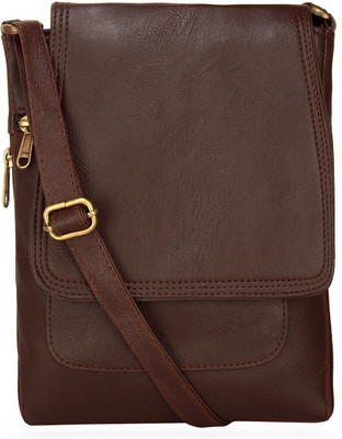 

BumBart collection Men & Women Casual, Formal Brown Leatherette Sling Bag