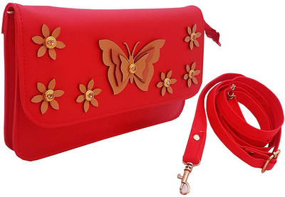 

BUY FOR CHANGE LLP Women Casual, Evening/Party Red PU Sling Bag