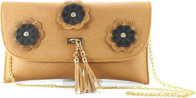 

JEESHAW Women Casual Brown PU Sling Bag