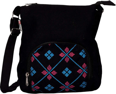 

Elitto Women Casual Black Canvas Sling Bag