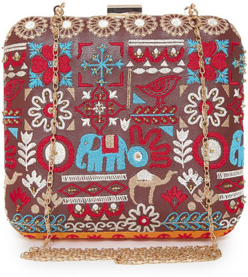 

Chumbak Women Casual, Evening/Party Brown PU Clutch
