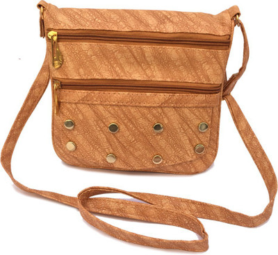

Forever Women Casual Brown Synthetic Leather Sling Bag