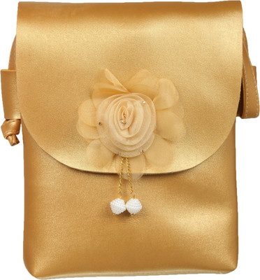 

Adine Women Evening/Party Gold Leatherette Sling Bag