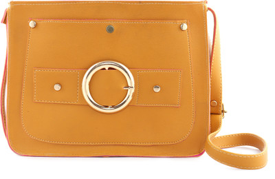 

T Square Women Casual Yellow Rexine Sling Bag