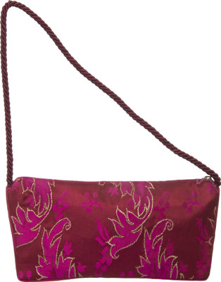 

Varasiddhisilks Women Casual Pink Silk Sling Bag