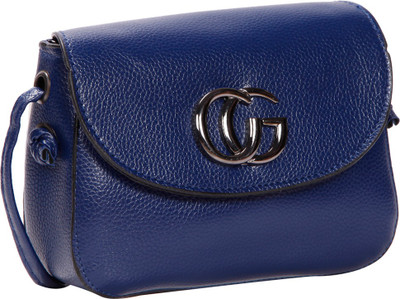 

Bagkok Women Casual Blue PU Sling Bag