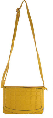 

High Valley Fashion Women Casual Yellow Genuine Leather Sling Bag