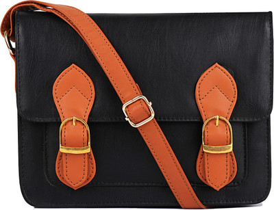 

AFRE Women Casual Black, Tan PU Sling Bag