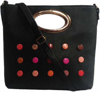 

Asoliya's Women Casual, Evening/Party Black PU Sling Bag