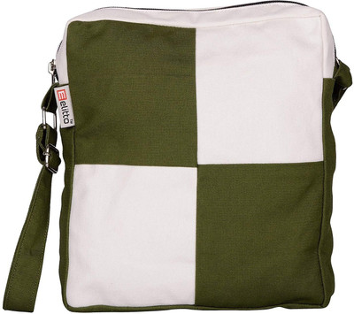 

Elitto Men & Women Evening/Party White, Green Canvas Sling Bag, Green;white