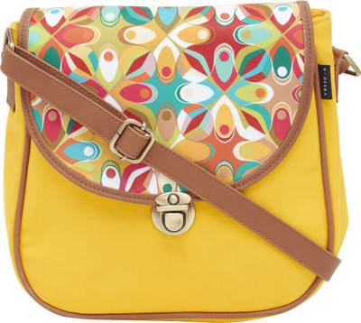 

Haqeeba Women Casual Yellow Canvas Sling Bag