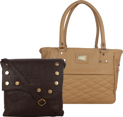 

Element Cart Women Casual, Formal Brown, Beige PU Sling Bag, Beige;brown