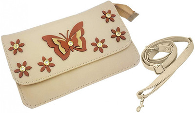 

BUY FOR CHANGE LLP Women Evening/Party Beige PU Sling Bag
