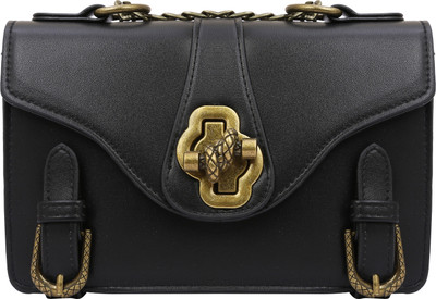 

Urban Myna Women Casual Black PU Sling Bag