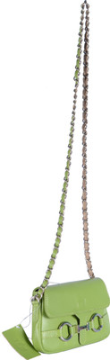 

Yew Leather Labs Women Casual Green Genuine Leather Sling Bag