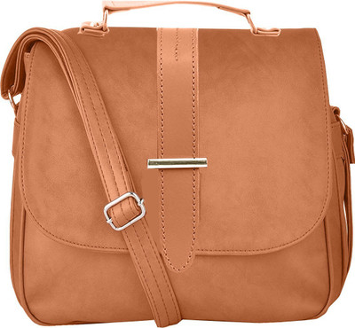 

BUY FOR CHANGE LLP Women Casual Brown PU Sling Bag