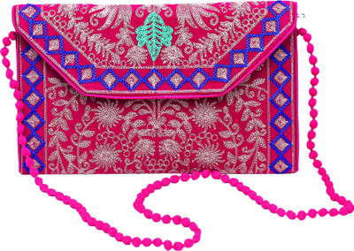 

Interlane Women Evening/Party Pink Cotton Sling Bag