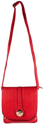 

High Valley Fashion Women Casual Red Genuine Leather Sling Bag