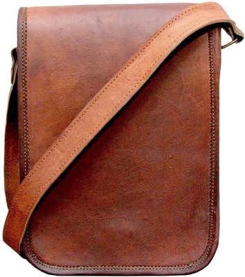 

RSN Men Formal Brown Genuine Leather Sling Bag