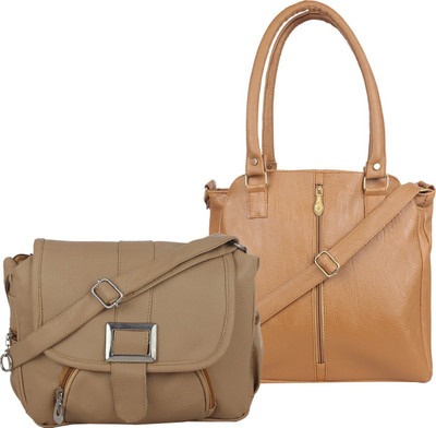 

Element Cart Women Casual, Formal Beige, Brown PU Sling Bag