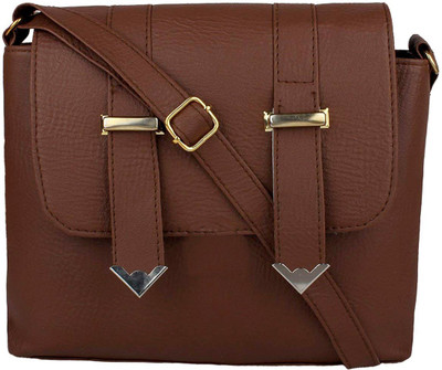 

HD Women Formal Brown Fabric Sling Bag