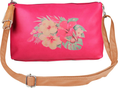 

minaar Women Evening/Party, Casual Pink PU Sling Bag