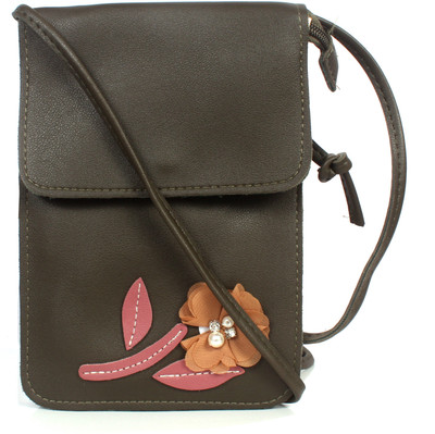 

b4bags Women Casual Khaki Leatherette Sling Bag