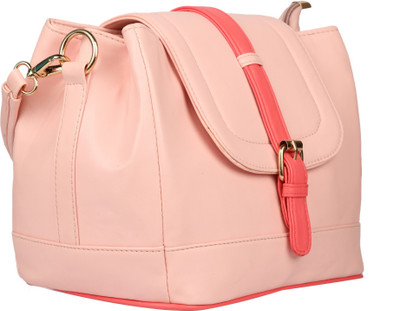 Glasy Women Casual Pink PU Sling Bag