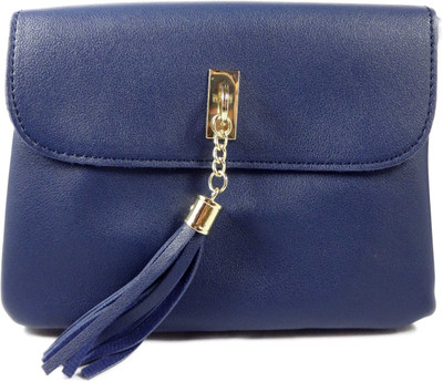

SB Women Casual Blue Synthetic Leather Sling Bag
