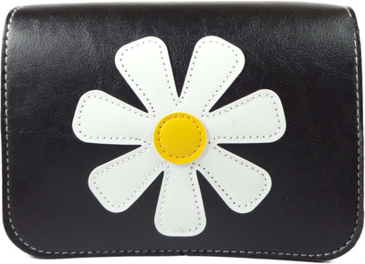 

SB Women Casual Black, White Synthetic Leather Sling Bag