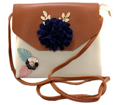 

SKOLL Girls Casual Tan Synthetic Leather Sling Bag