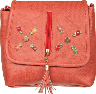 

Alee Women Casual Pink Leatherette Sling Bag
