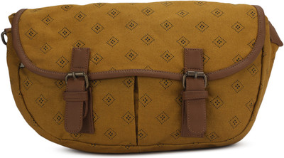 

People Women Casual Brown Canvas Sling Bag