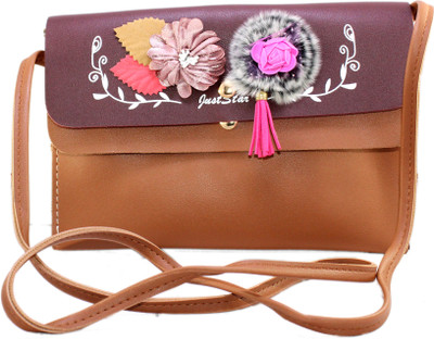 

SKOLL Girls Casual Brown Synthetic Leather Sling Bag